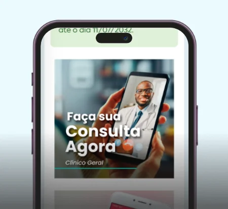 Tela do painel com a opção de "Faça sua Consulta Agora"