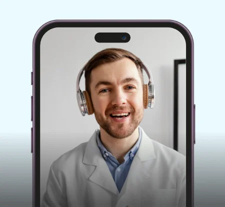 Tela de um médico em atendimento
